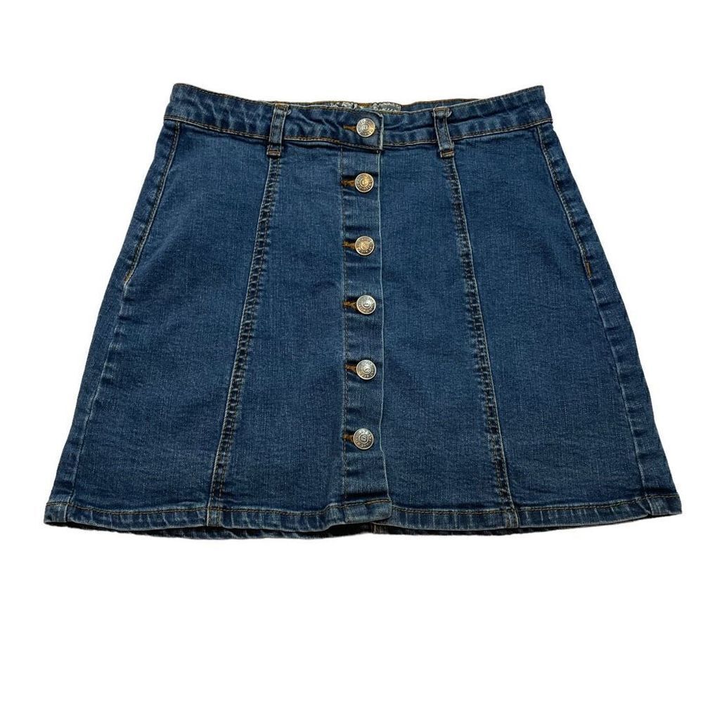 Hot Kiss Skylar Denim Jean Skirt Light Wash Medium